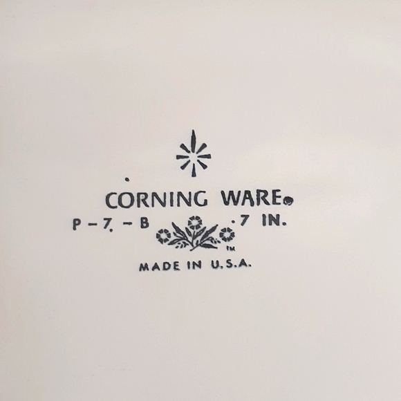 👉*RARE VINTAGE* CORNING WARE "CORNFLOWER" 7" CASSEROLE DISH WITH LID ~P-7-B - Picture 8 of 11